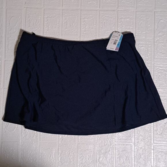 Swim Solutions Women's Plus Size Swim Skirt Navy - Picture 3 of 7